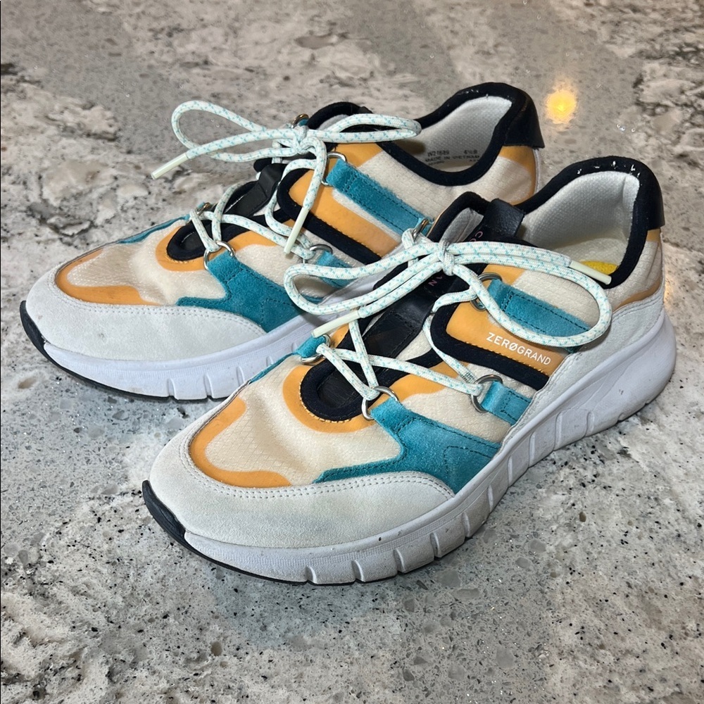 Cole Haan ZERØGRAND Flex Teal and Orange Sneakers Size 6.5 - Picture 9 of 9